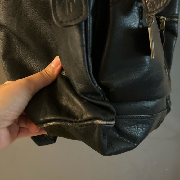 Frye genuine leather backpack with muted Gold Accents - Picture 7 of 11